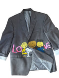 Only Once Denim old fashion tuxedo with hand-painted Snoopy and his friends