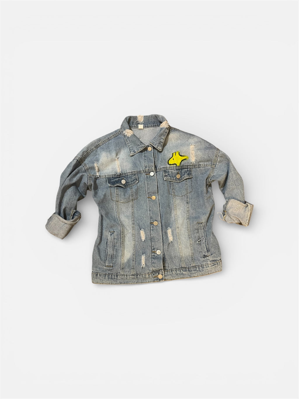 Only Once Denim hand-painted Snoopy & Woodstock Denim Jacket