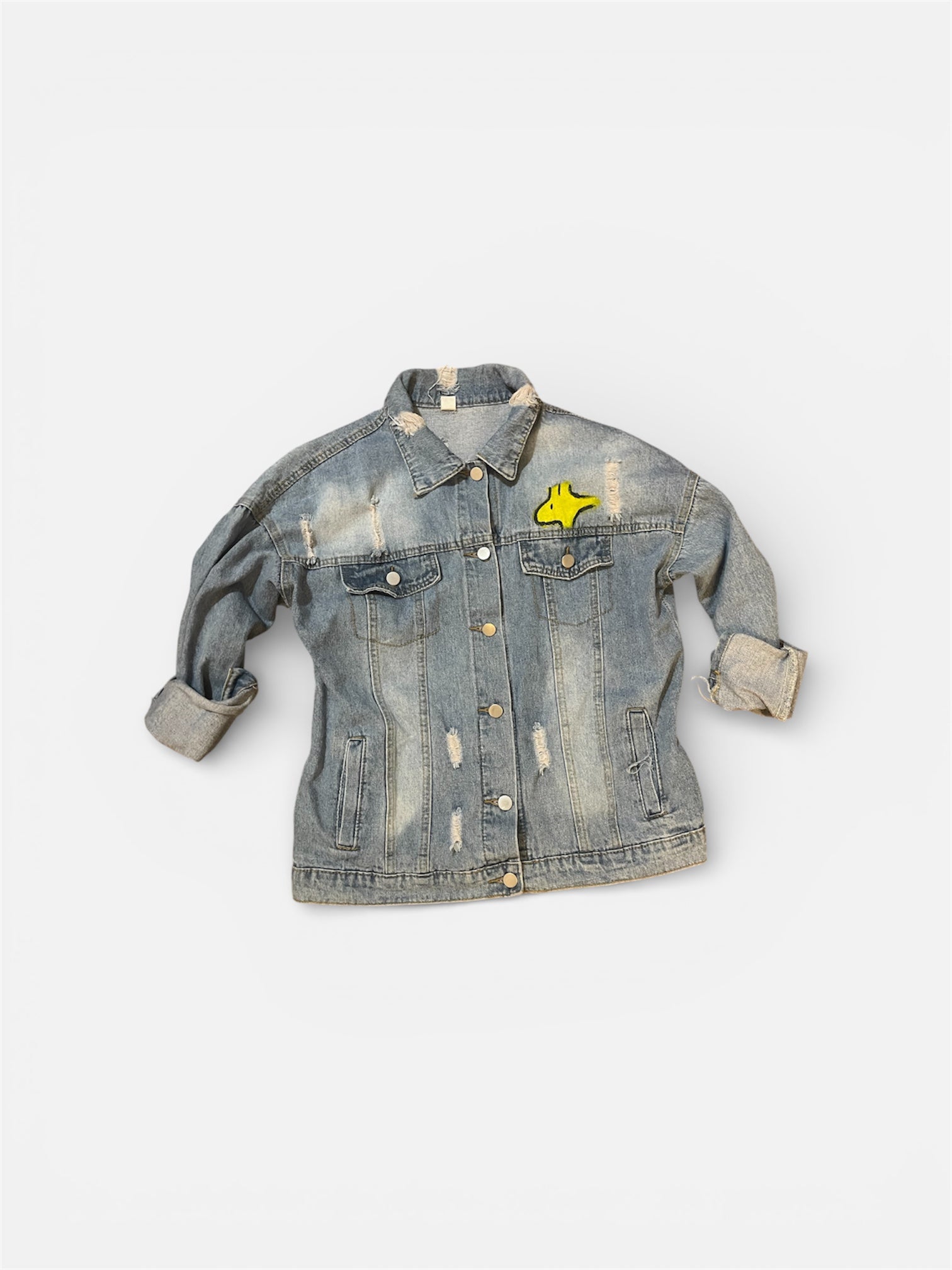 Only Once Denim hand-painted Snoopy & Woodstock Denim Jacket