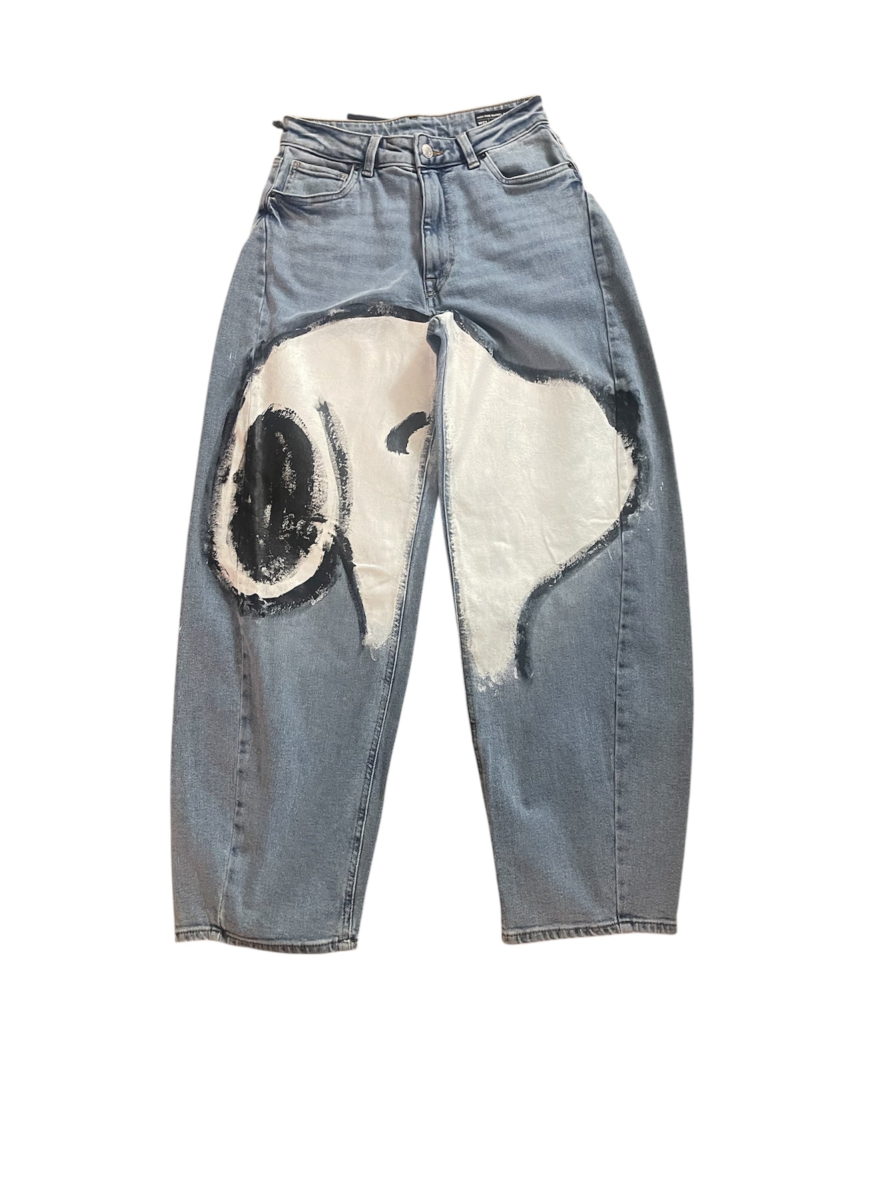 Only Once Denim hand-painted big Snoopy head jeans