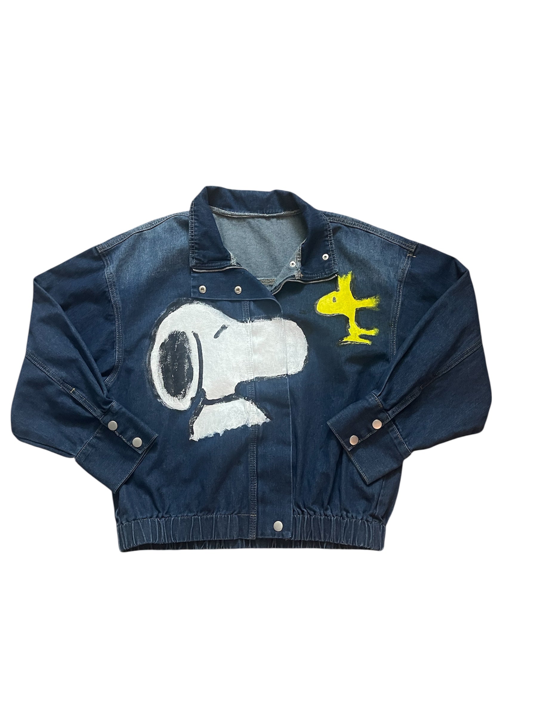 Only Once Denim hand-painted Snoopy jean jacket