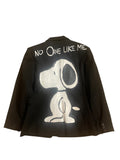Only Once Denim hand-painted Snoopy black blazer