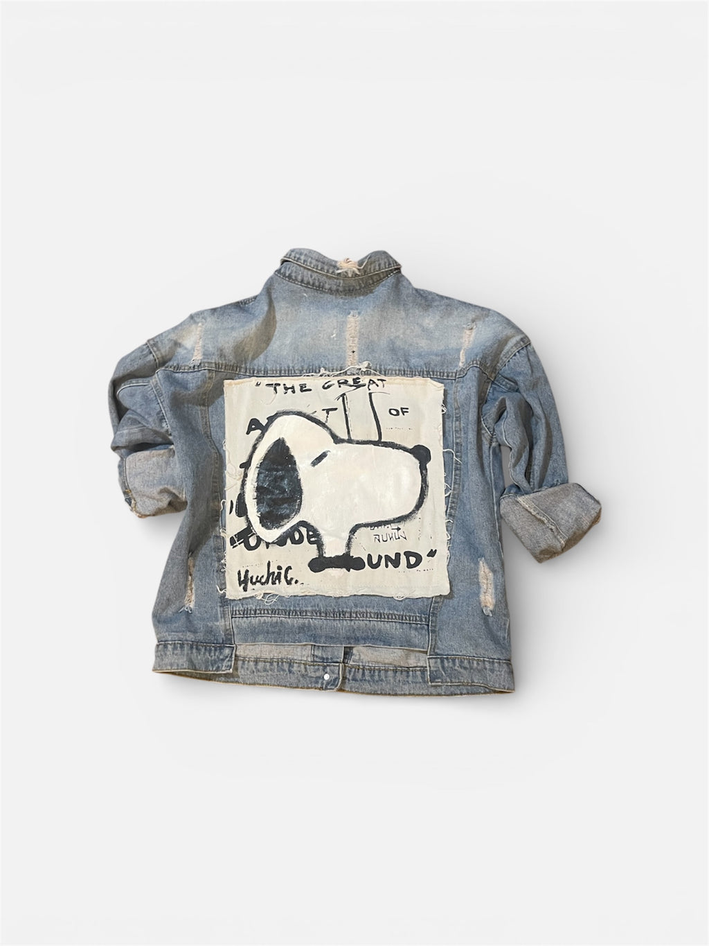 Only Once Denim hand-painted Snoopy & Woodstock Denim Jacket