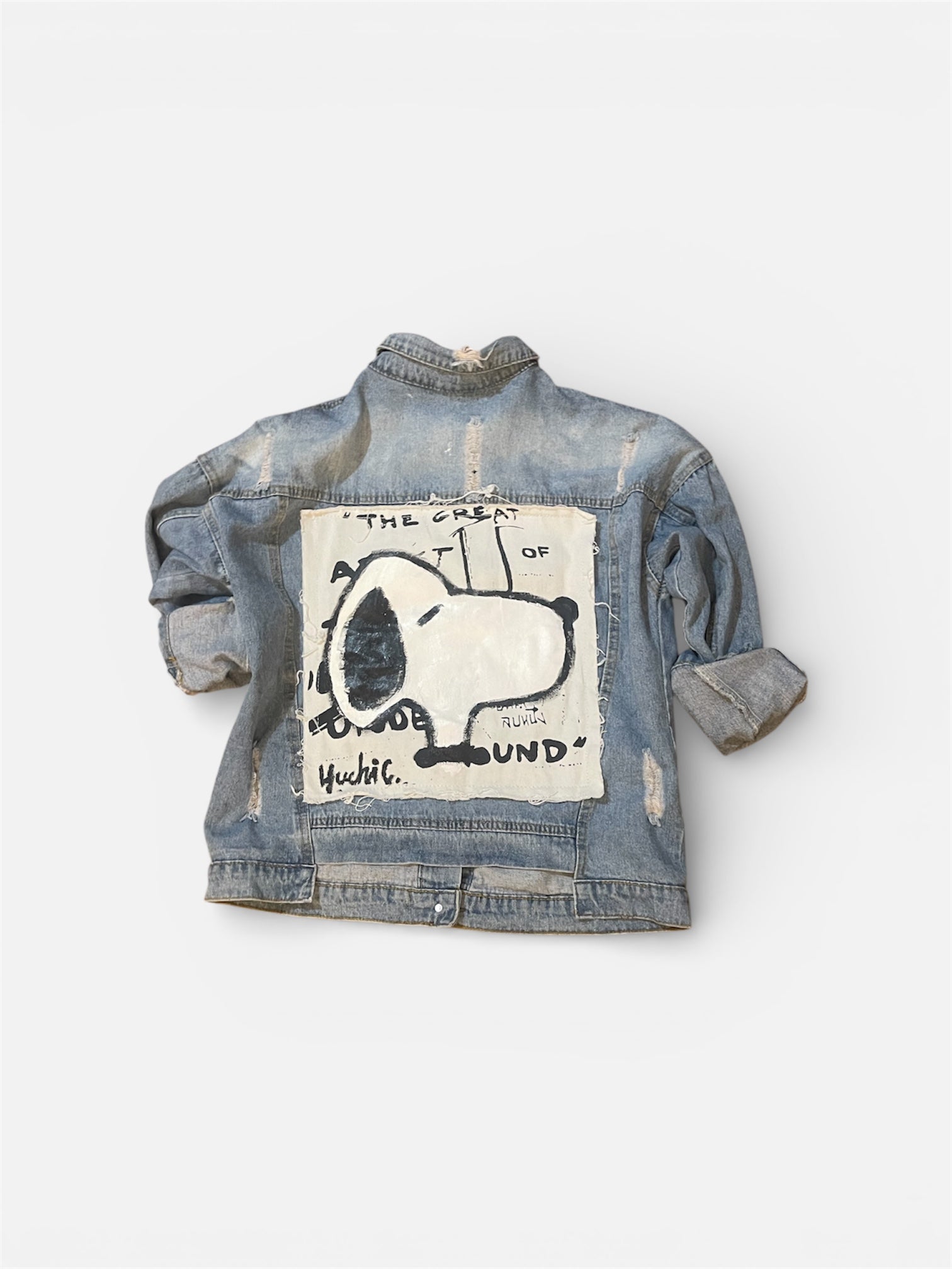 Only Once Denim hand-painted Snoopy & Woodstock Denim Jacket